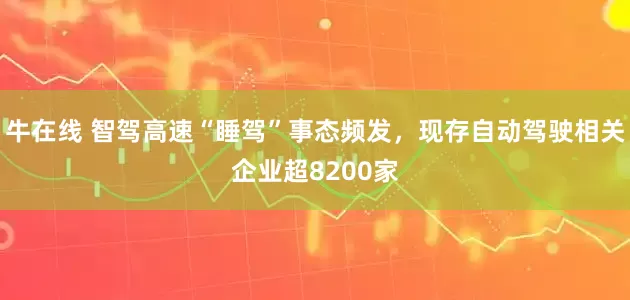 牛在线 智驾高速“睡驾”事态频发，现存自动驾驶相关企业超8200家